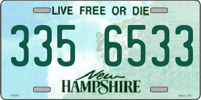 NH license plate 3356533