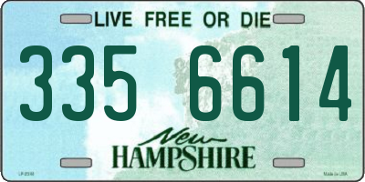 NH license plate 3356614