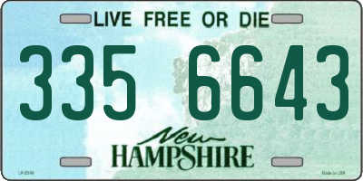 NH license plate 3356643