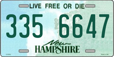NH license plate 3356647
