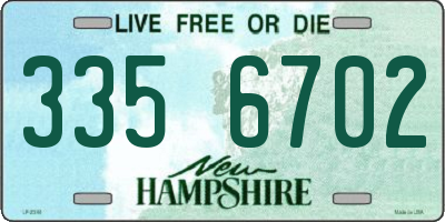 NH license plate 3356702