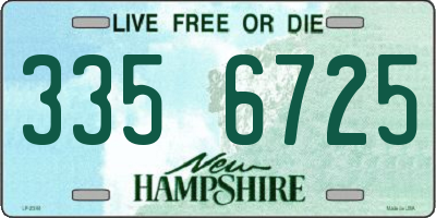 NH license plate 3356725