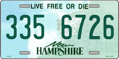 NH license plate 3356726