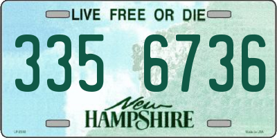 NH license plate 3356736