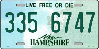 NH license plate 3356747