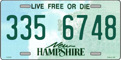 NH license plate 3356748