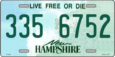 NH license plate 3356752