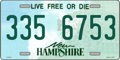 NH license plate 3356753