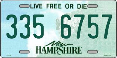 NH license plate 3356757