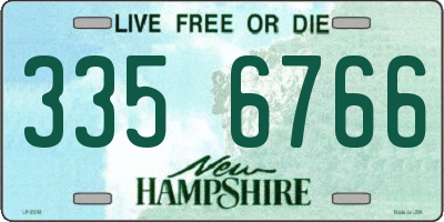 NH license plate 3356766