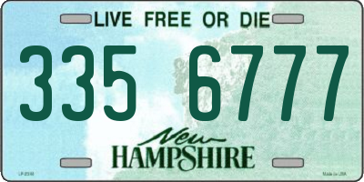 NH license plate 3356777