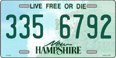 NH license plate 3356792