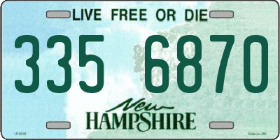 NH license plate 3356870