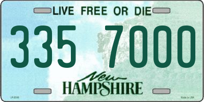 NH license plate 3357000