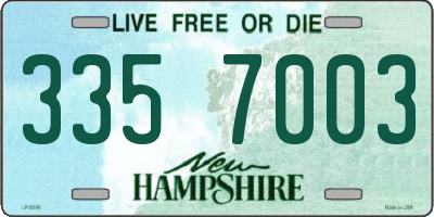 NH license plate 3357003