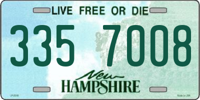 NH license plate 3357008