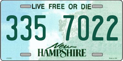 NH license plate 3357022