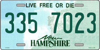 NH license plate 3357023