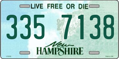 NH license plate 3357138