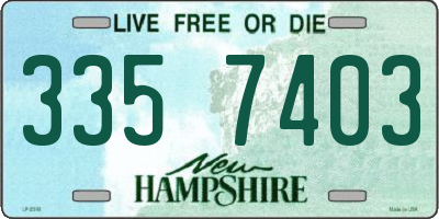 NH license plate 3357403