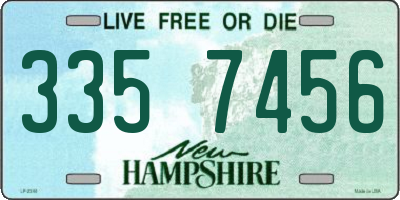 NH license plate 3357456