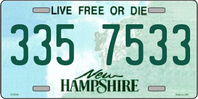 NH license plate 3357533