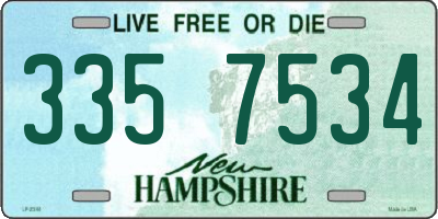 NH license plate 3357534