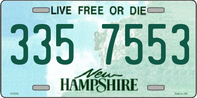 NH license plate 3357553