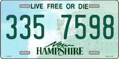 NH license plate 3357598