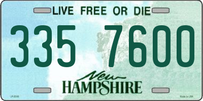 NH license plate 3357600