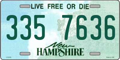 NH license plate 3357636
