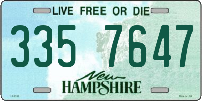 NH license plate 3357647