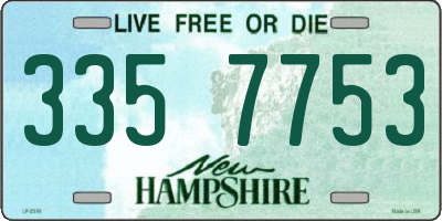 NH license plate 3357753