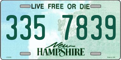 NH license plate 3357839