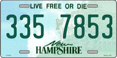 NH license plate 3357853