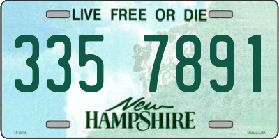 NH license plate 3357891