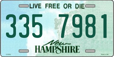 NH license plate 3357981
