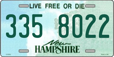 NH license plate 3358022