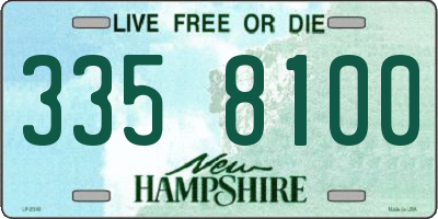 NH license plate 3358100