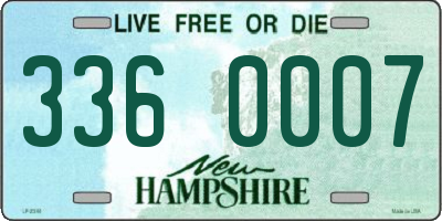 NH license plate 3360007