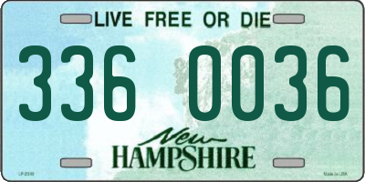 NH license plate 3360036