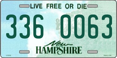 NH license plate 3360063