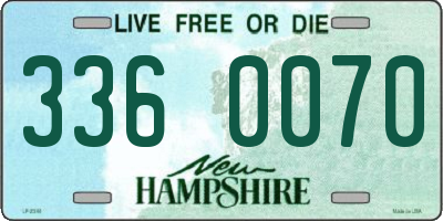 NH license plate 3360070