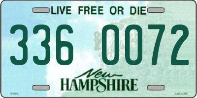 NH license plate 3360072