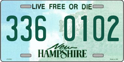 NH license plate 3360102