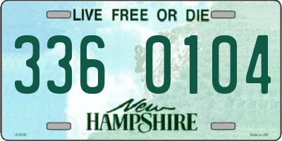 NH license plate 3360104