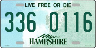 NH license plate 3360116