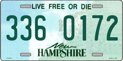 NH license plate 3360172