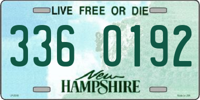 NH license plate 3360192