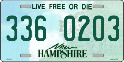 NH license plate 3360203